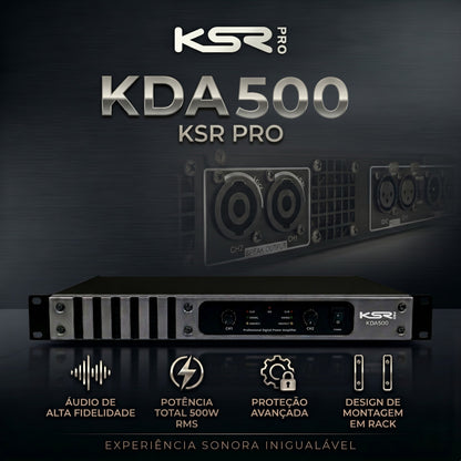 Amplificador Potencia Som Profissional 500w Ksr Pro Kda500