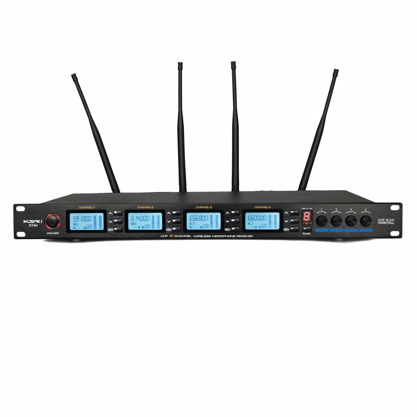 Microfone Sem Fio Quadruplo Ksr Pro Lapela Multi Canais Preto