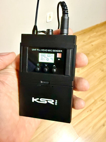 Microfone Sem Fio Quadruplo Ksr Pro Lapela Multi Canais Preto