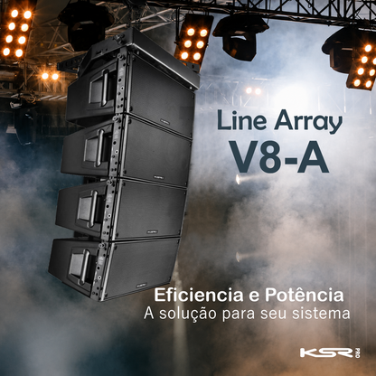 Line Array 8 Polegadas Ativo 2200w Dsp Ksr Pro V8a 135db