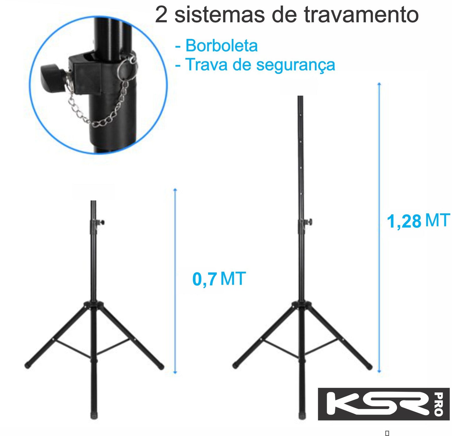 Caixa Som Ativa 15 Profissional 750w Ksr Pro Kr1500a + Tripe Preto