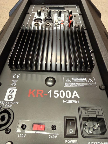Caixa Som Ativa 15 Profissional 750w Ksr Pro Kr1500a + Tripe Preto
